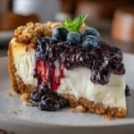 Decadent Blueberry Crumble Cheesecake – Creamy, Bursting with Berries & Toasted Crumble Bliss!