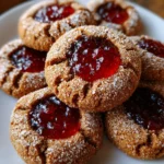 Gingerbread Thumbprint Cookies with Cranberry Jam – Spiced, Festive & Wonderfully Cozy!