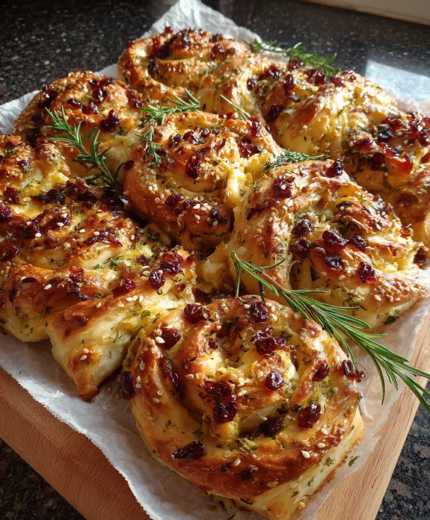 Feta Cranberry Swirls Pastry