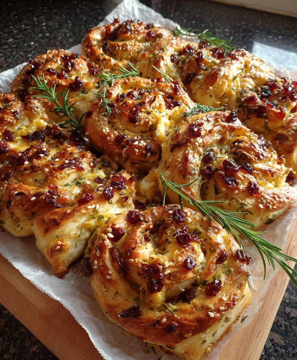 Feta Cranberry Swirls Pastry