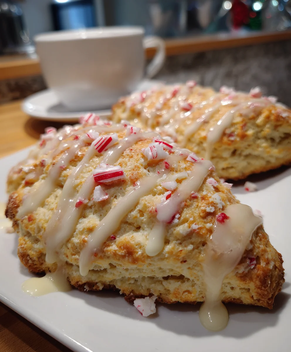 Peppermint White Chocolate Scones