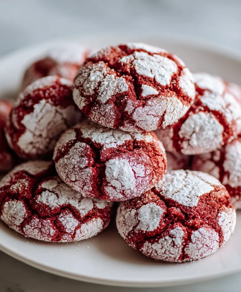 Red Velvet Crinkle Cookies