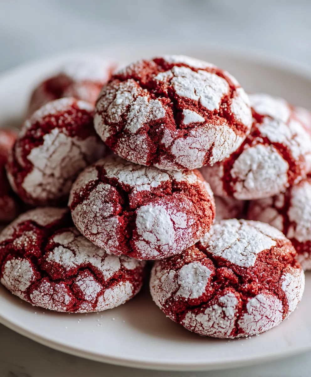 Red Velvet Crinkle Cookies