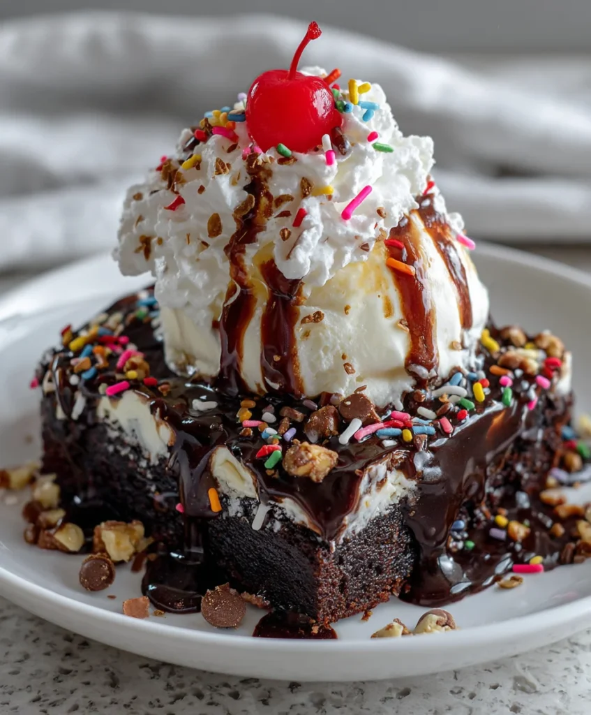 Heavenly Hot Fudge Sundae Brownie
