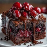 Fudgy Cherry Brownies Ganache