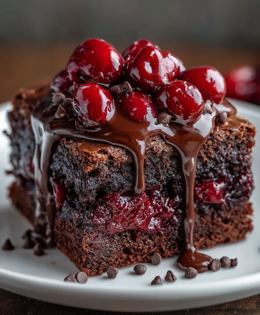 Fudgy Cherry Brownies Ganache