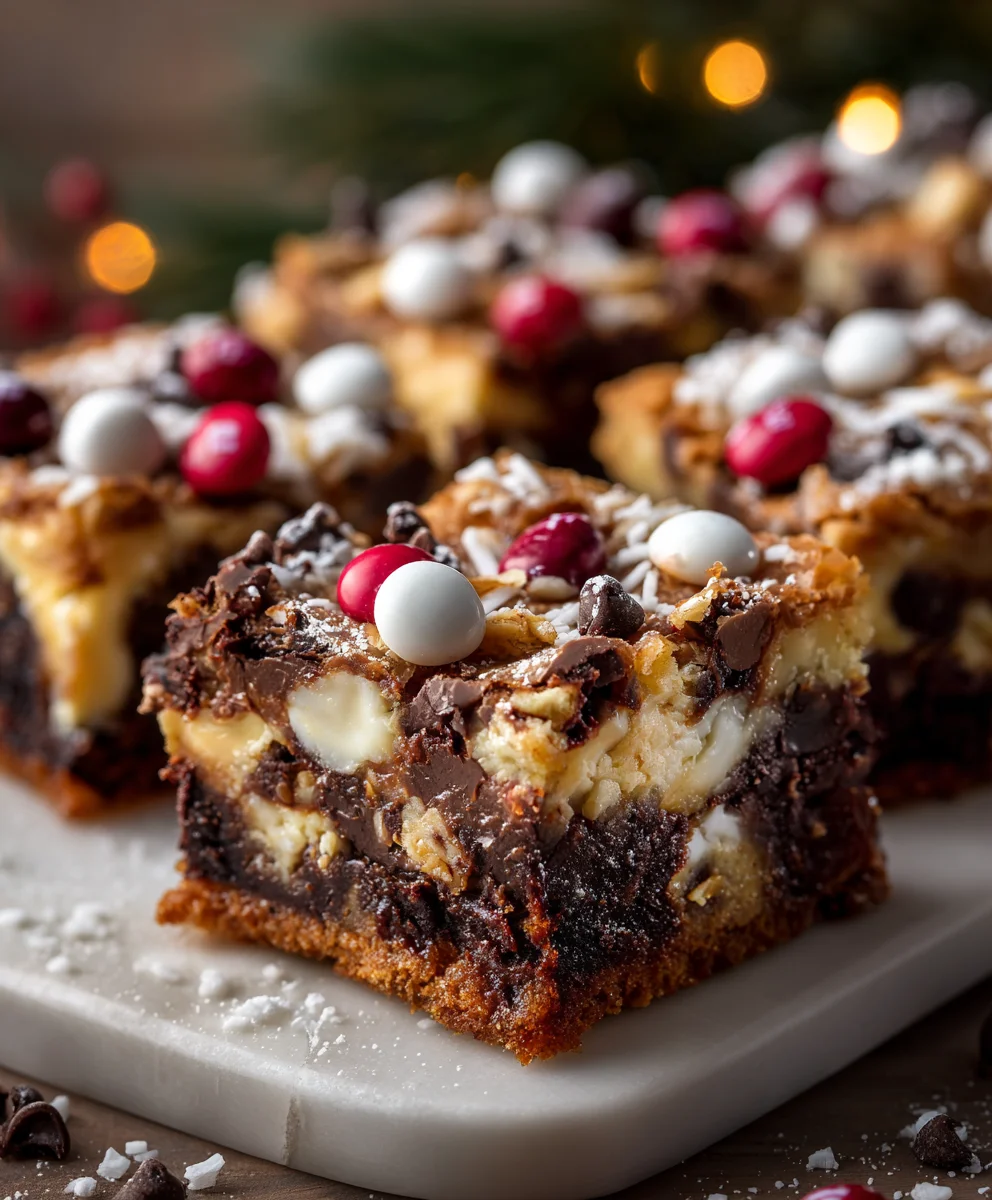 Christmas Magic Layer Brownie Bars