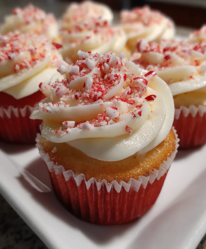 Candy Cane Peppermint Cupcakes