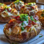 Chicken Bacon Ranch Baked Potatoes