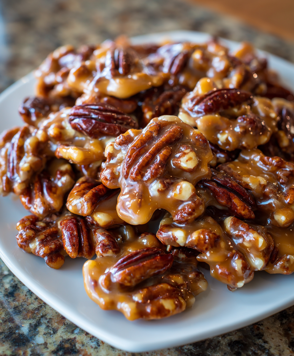Chocolate Pecan Turtle Clusters