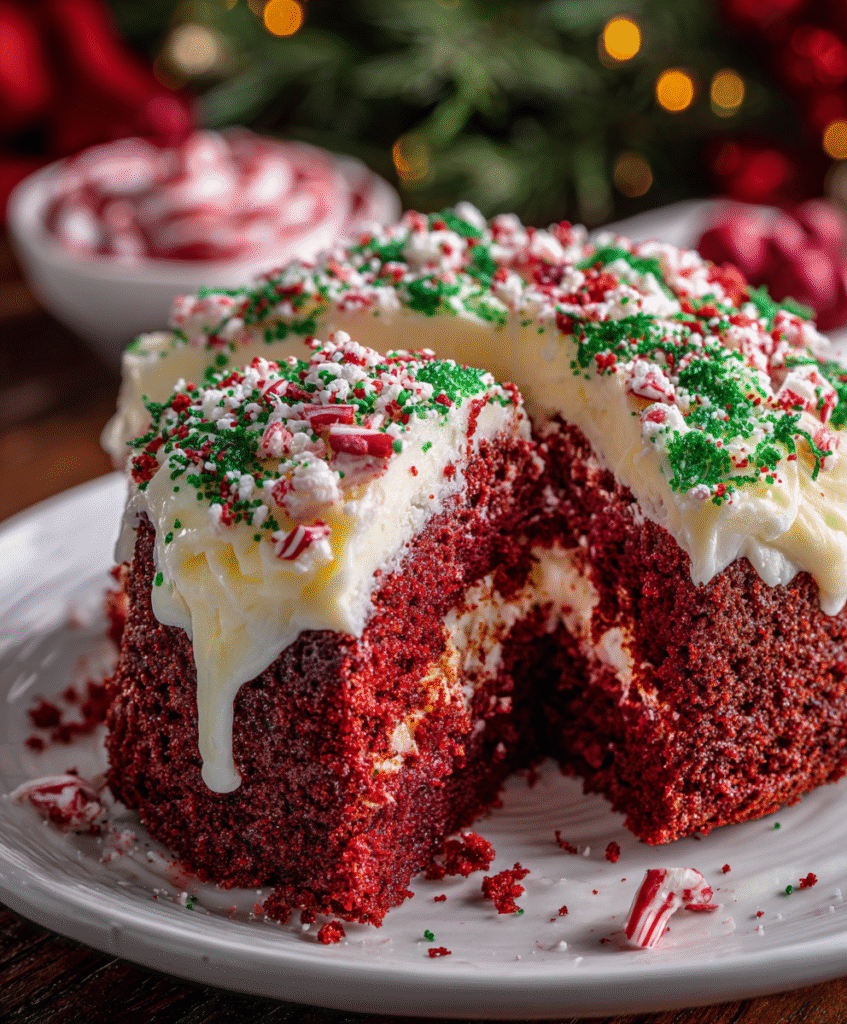 Christmas Red Velvet Poke Cake