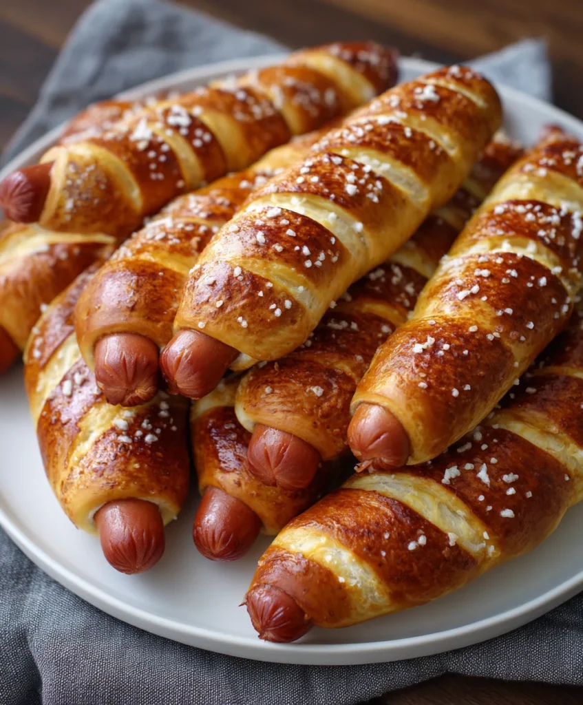 Soft Baked Cheesy Pretzel Dogs