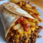 Beefy Cheesy Fries Burrito Wrap