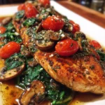 Balsamic Chicken Breast with Spinach and Tomatoes