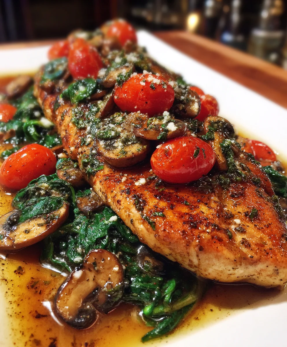 Balsamic Chicken Breast with Spinach and Tomatoes