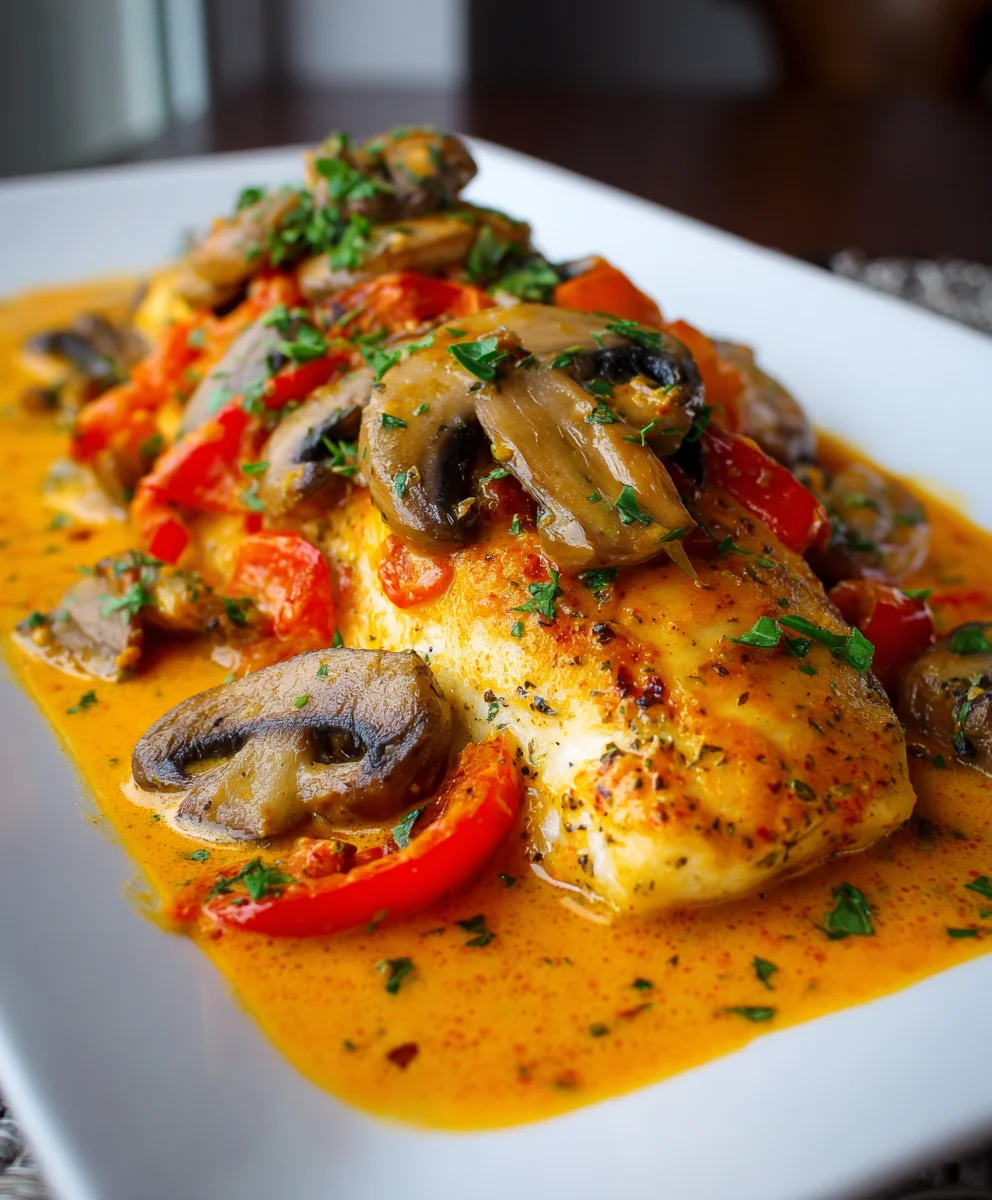 Tilapia in Roasted Pepper Sauce