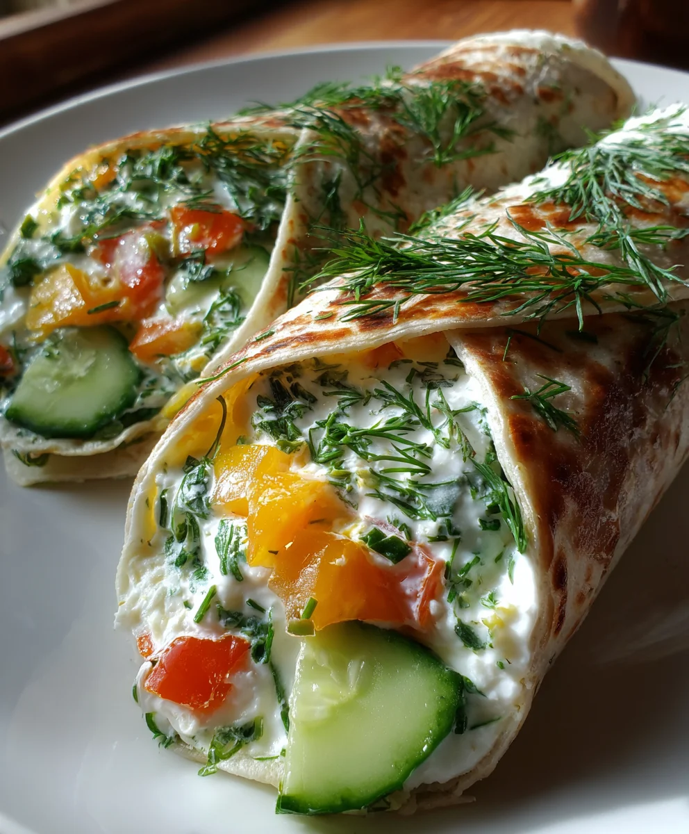 Cucumber Cottage Cheese Wraps