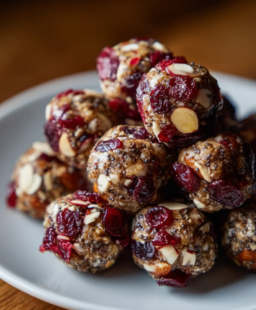 Cherry Cranberry Energy Bites