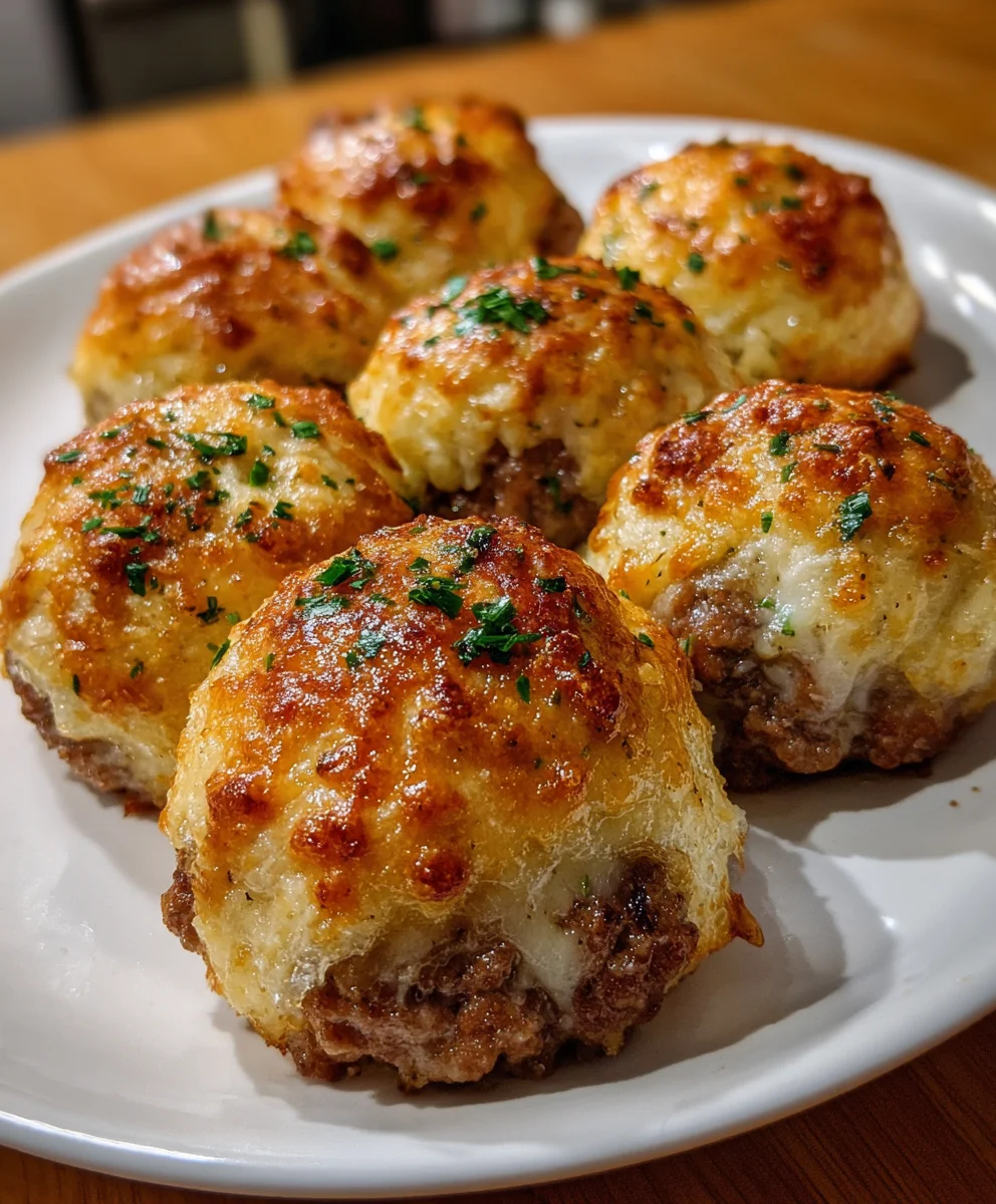 Garlic Parmesan Cheeseburger Bombs