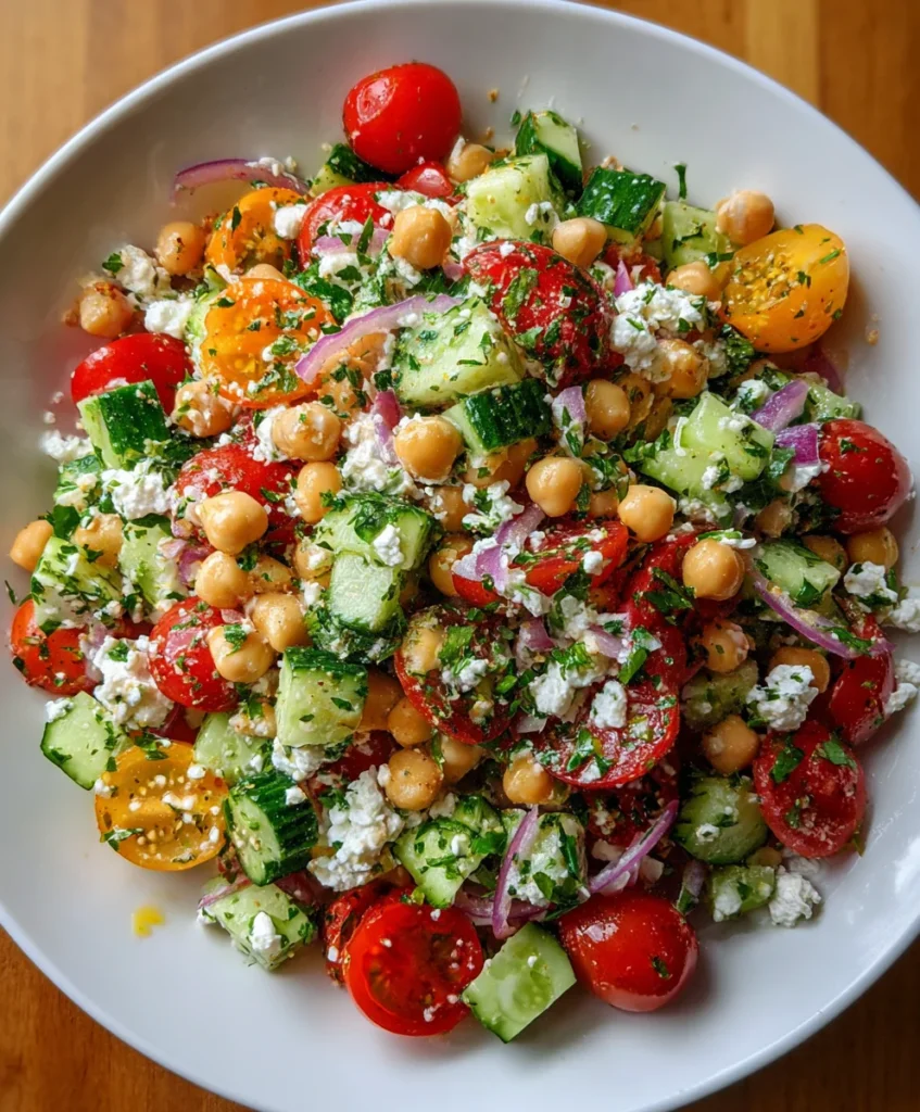 Cottage Cheese and Chickpeas Salad