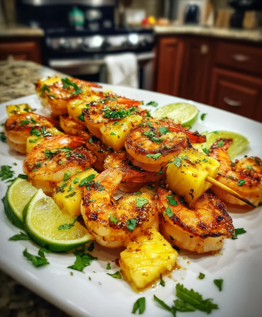 Grilled Shrimp Pineapple Skewers