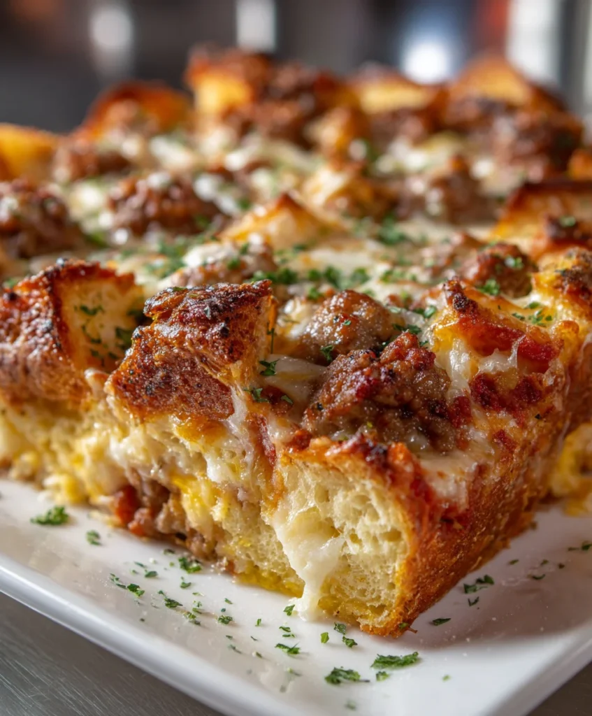 Cheesy Garlic Bread Lasagna Skillet