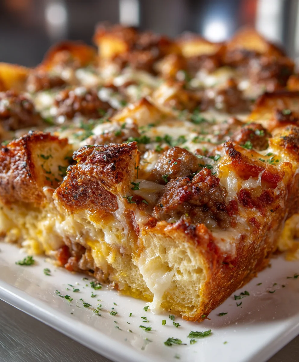 Cheesy Garlic Bread Lasagna Skillet
