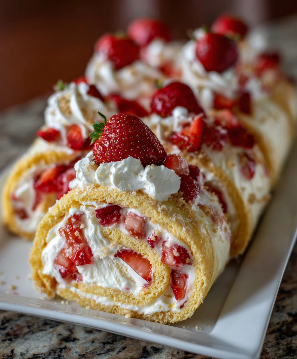 Strawberry Shortcake Cheesecake Rolls