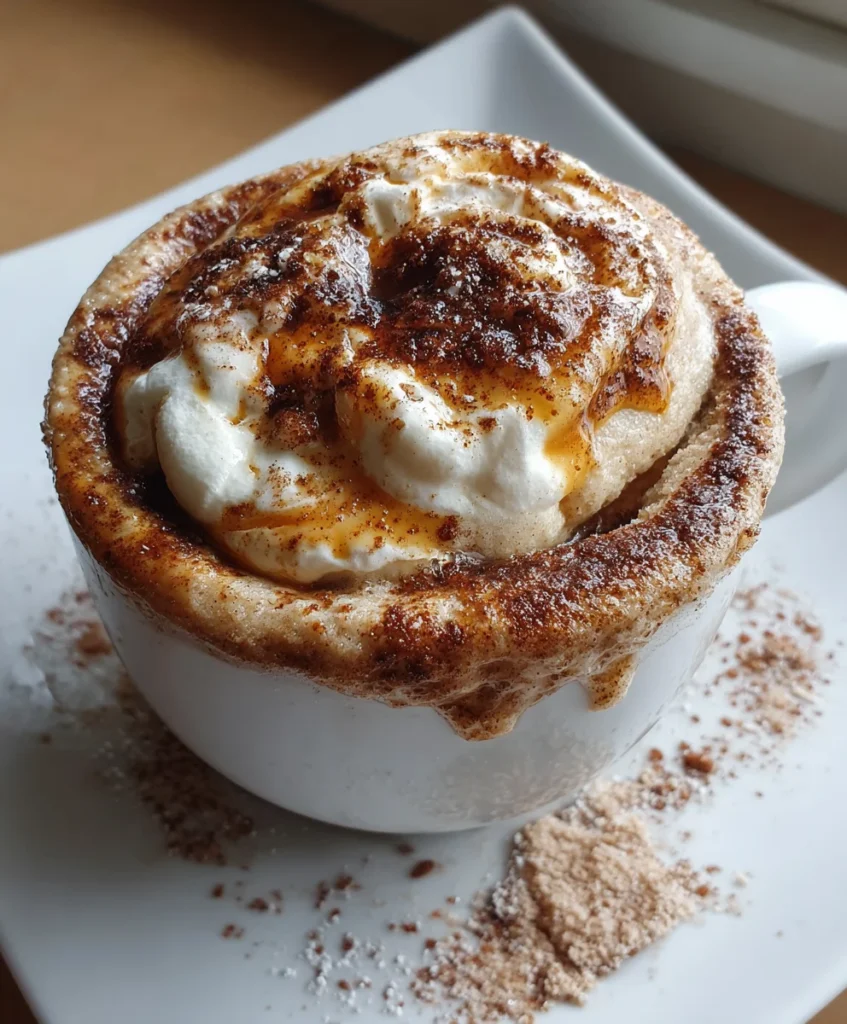 High-Protein Cinnamon Roll Mug Cake