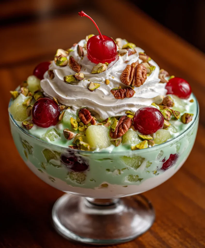 Traditional Watergate Fruit Salad with Pistachios