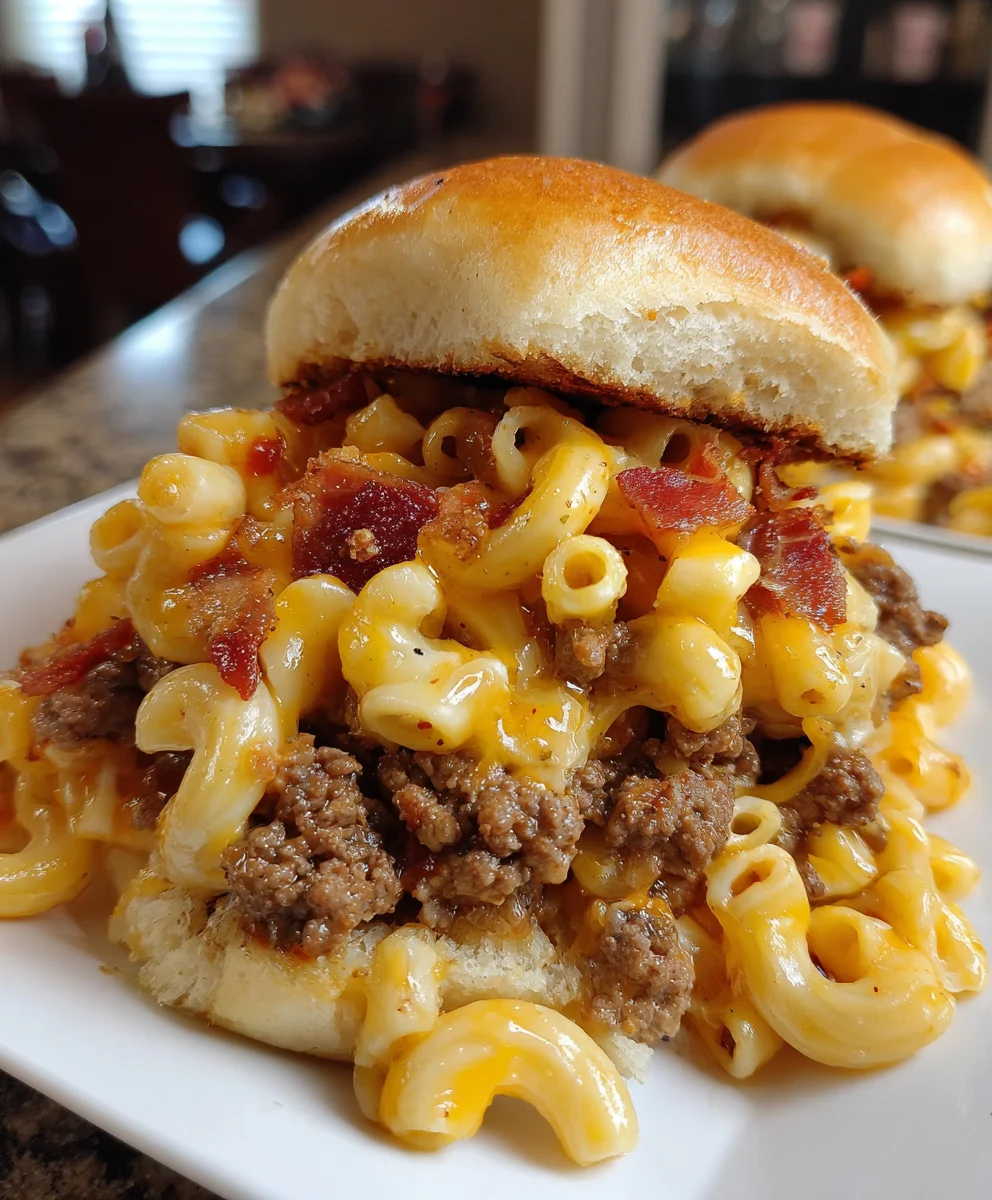 Mac Cheese Bacon Burger Rolls
