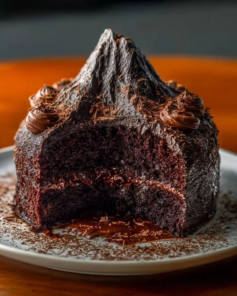A beautifully crafted Mount Doom Cake inspired by Lord of the Rings.