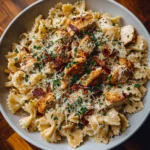 Crockpot Garlic Parmesan Chicken Pasta