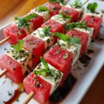 Watermelon Feta Mint Skewers