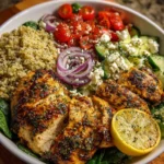 Lemon Herb Grilled Chicken Quinoa Bowl