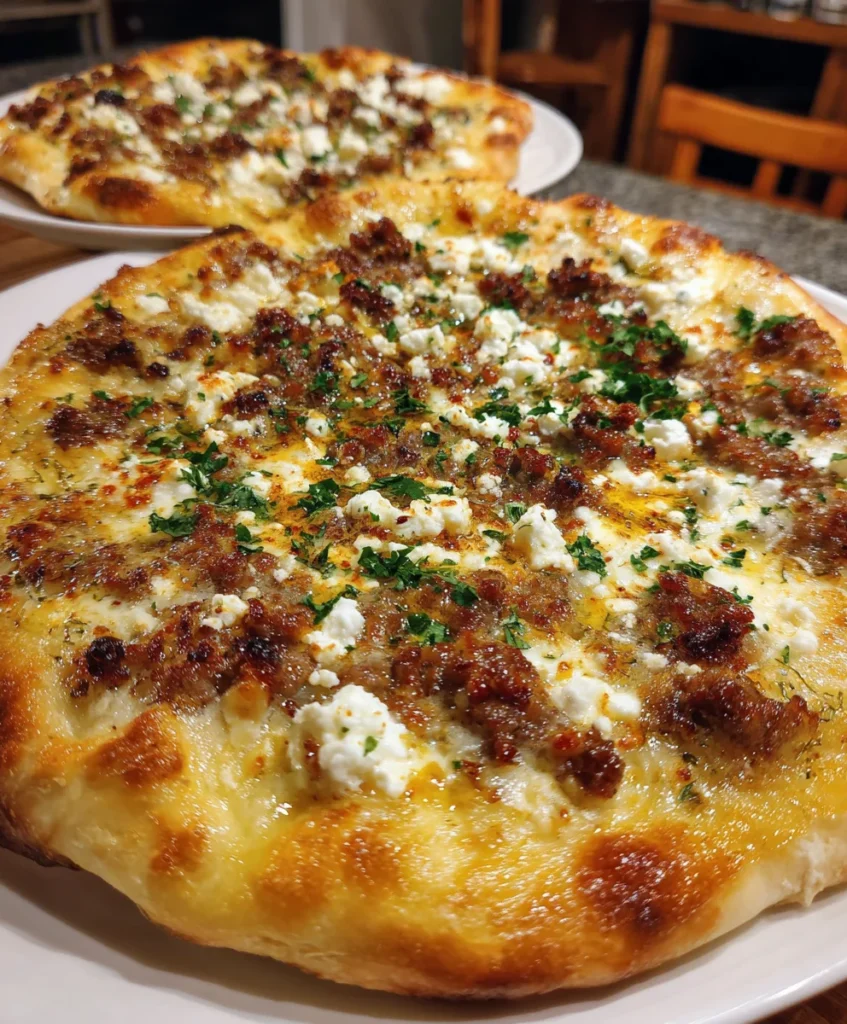 Hot Sausage Feta Honey Pizza