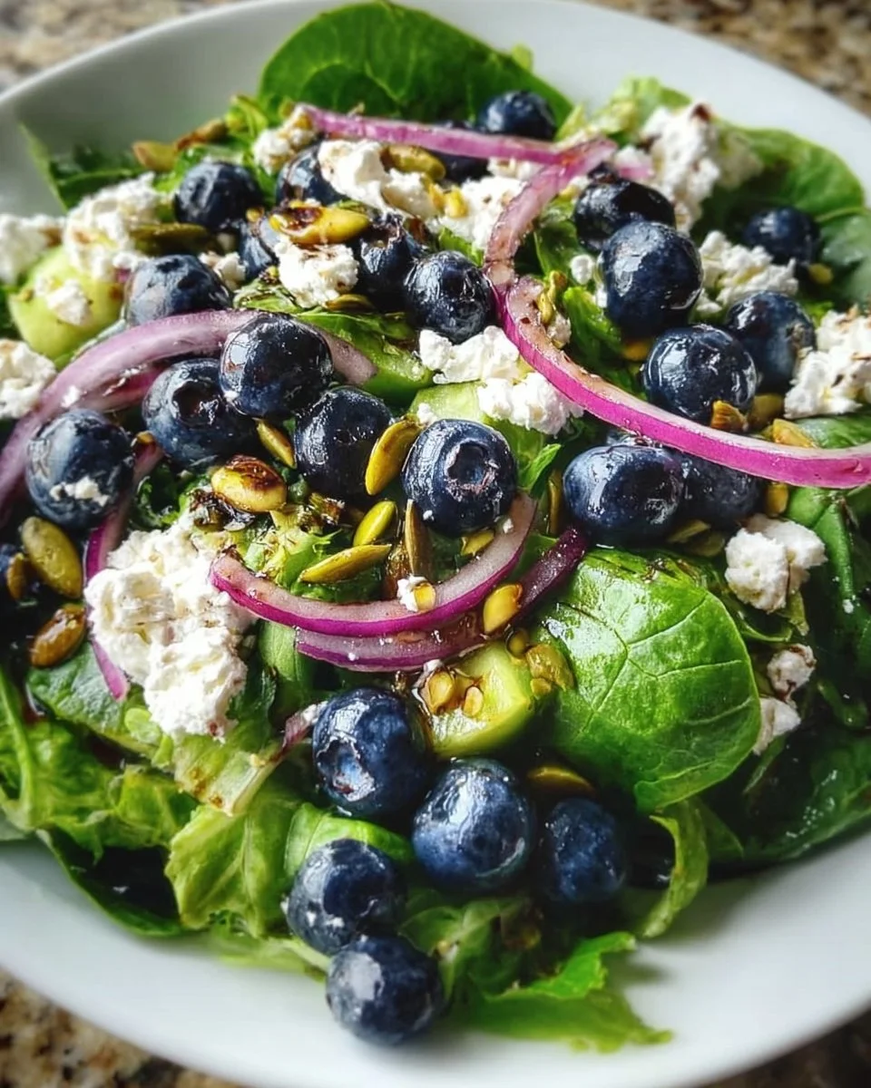 Delicious Blueberry Pistachio Salad with fresh berries and crunchy nuts