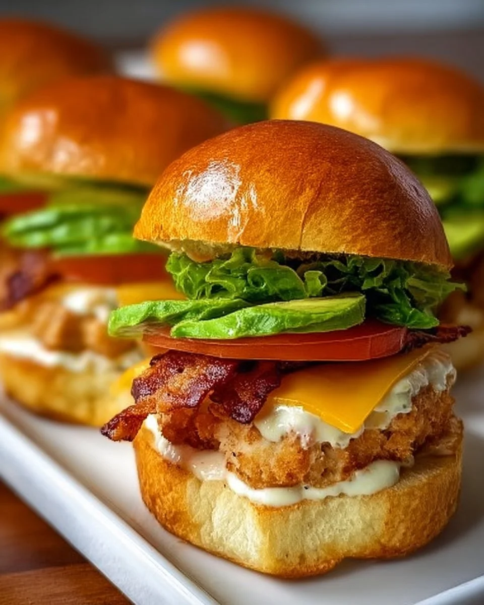 Delicious creamy crispy sliders served on a platter