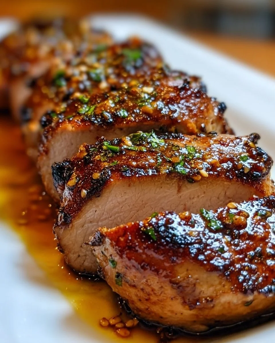 Delicious dish of easy homemade savory pork with herbs and spices