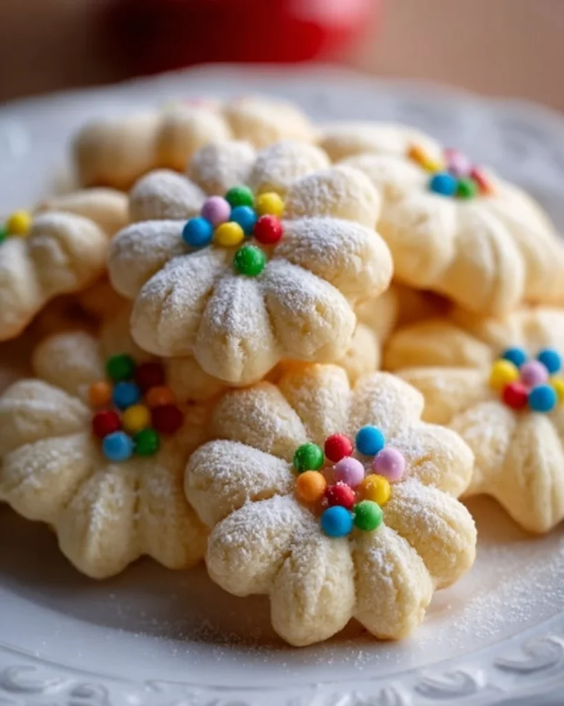 Delicious Flower Butter Cookies with a rich buttery texture and floral essence