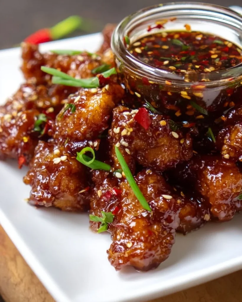 Bottle of General Tso sauce for cooking and dipping