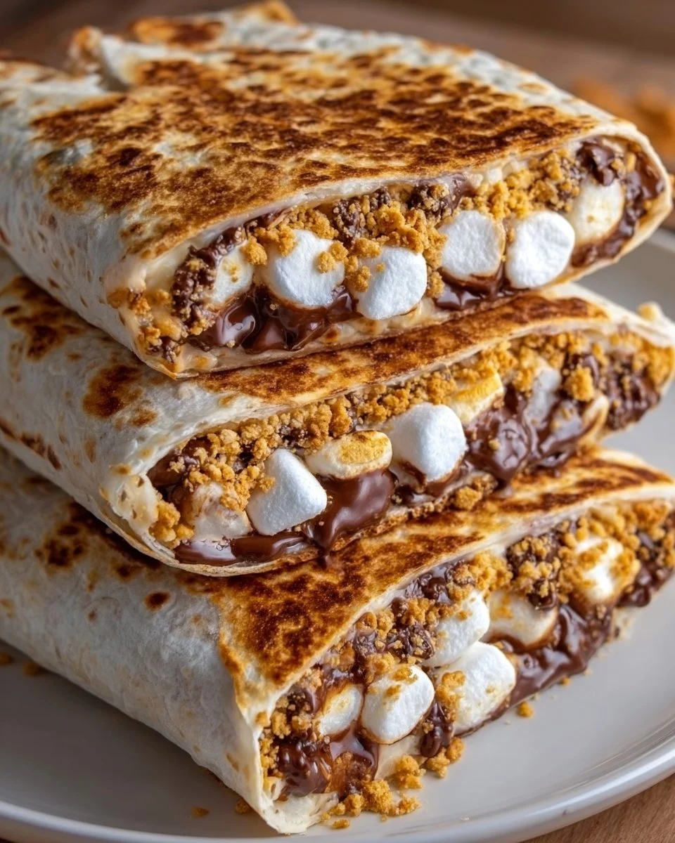 S'mores Crunchwrap filled with chocolate and marshmallows