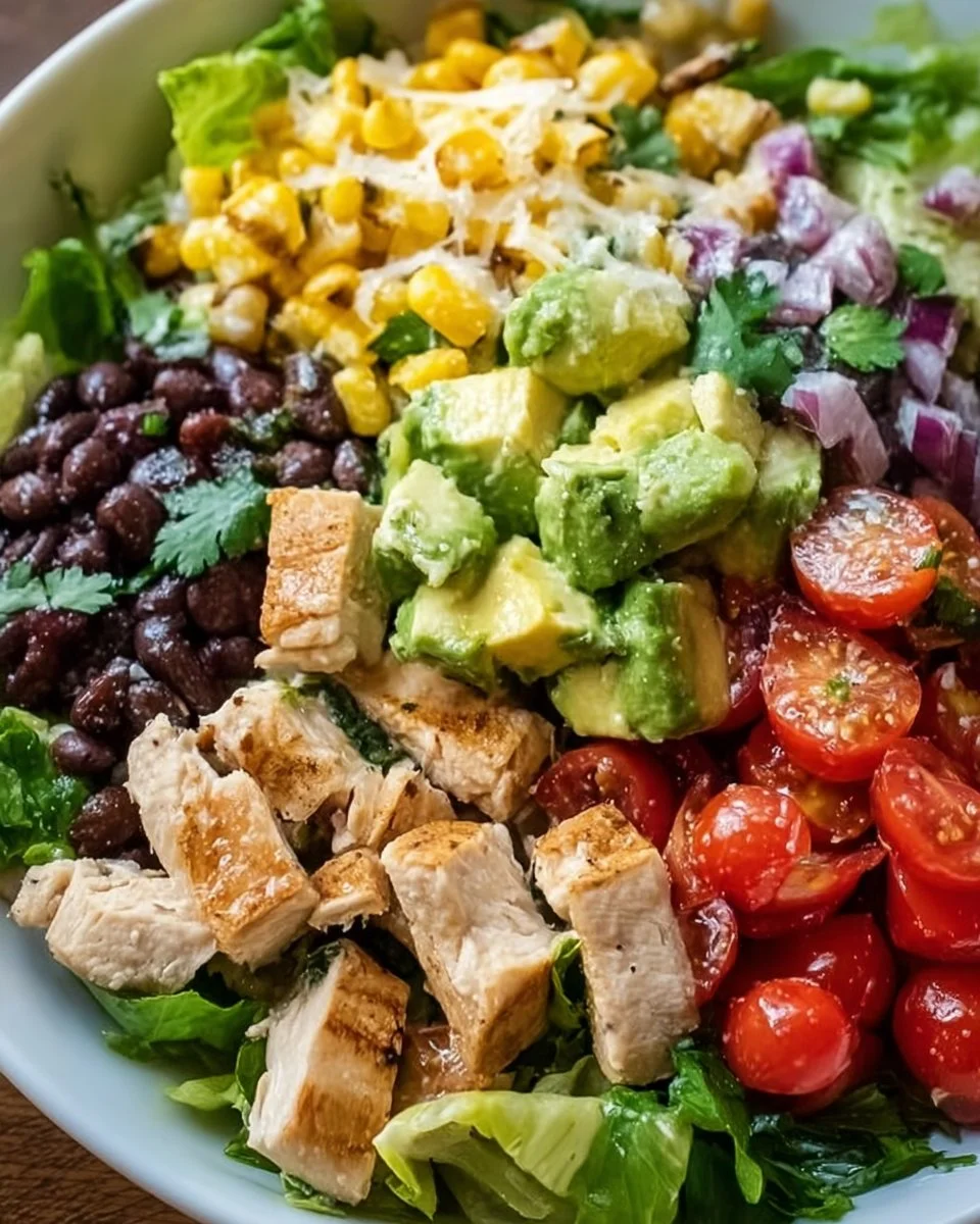Southwest Chicken Salad with grilled chicken, vegetables, and zesty dressing