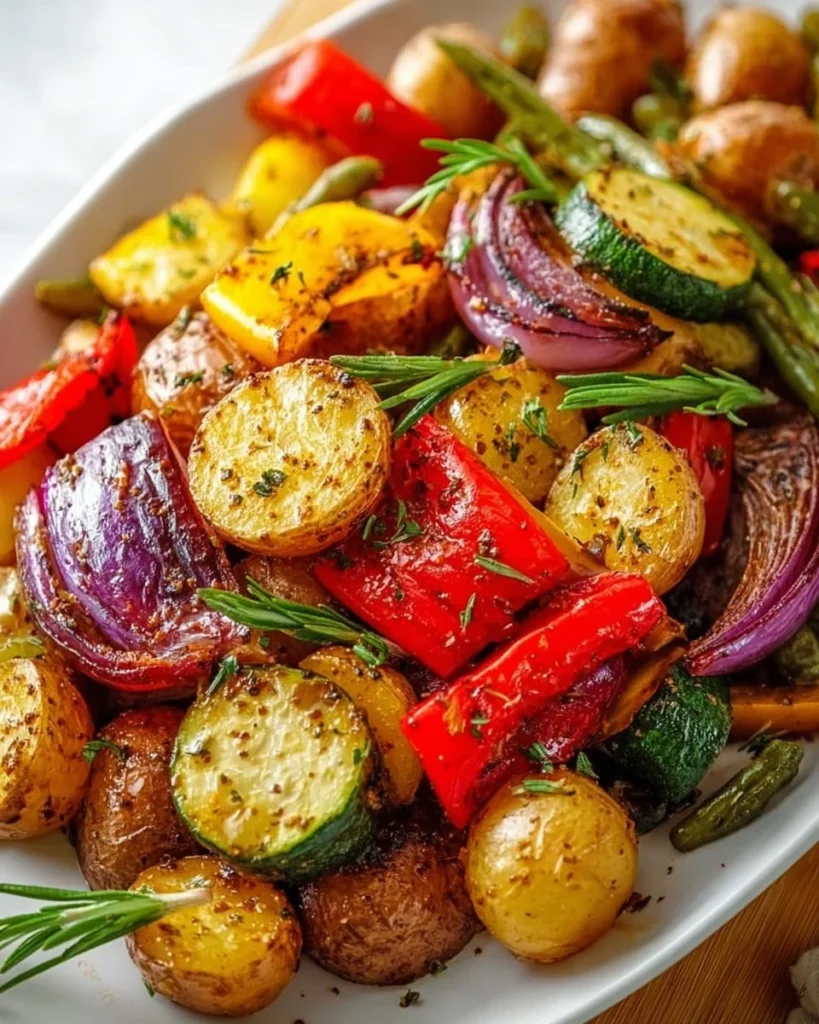 Deliciously grilled potatoes and vegetables on a barbecue grill