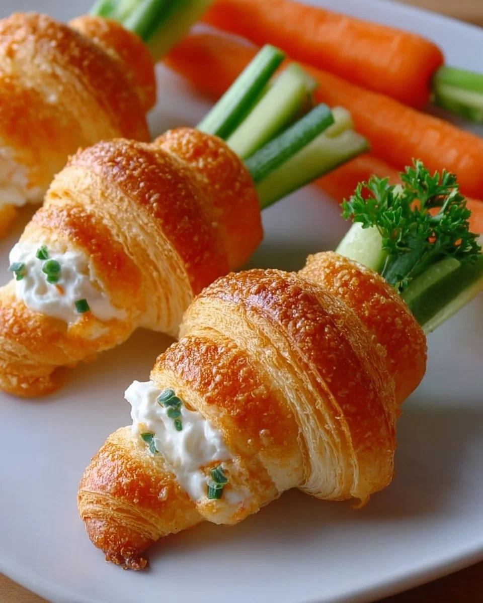 Cute crescent roll carrots recipe for a fun appetizer