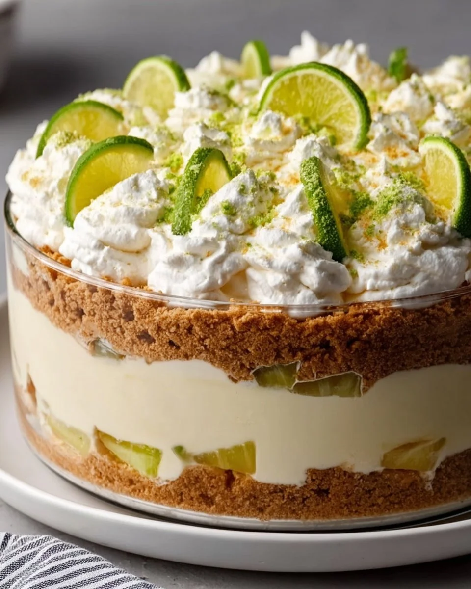 Key Lime Pie Trifle layered dessert with lime, cream, and crust
