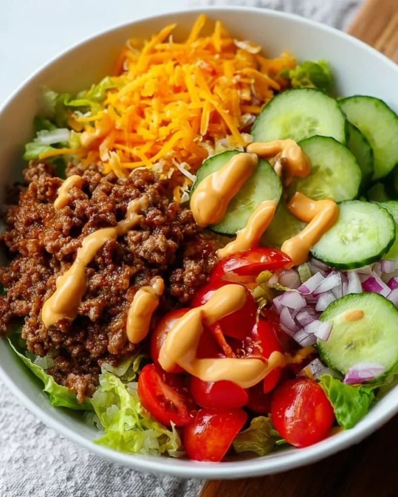 Delicious loaded burger bowls with fresh ingredients and savory toppings