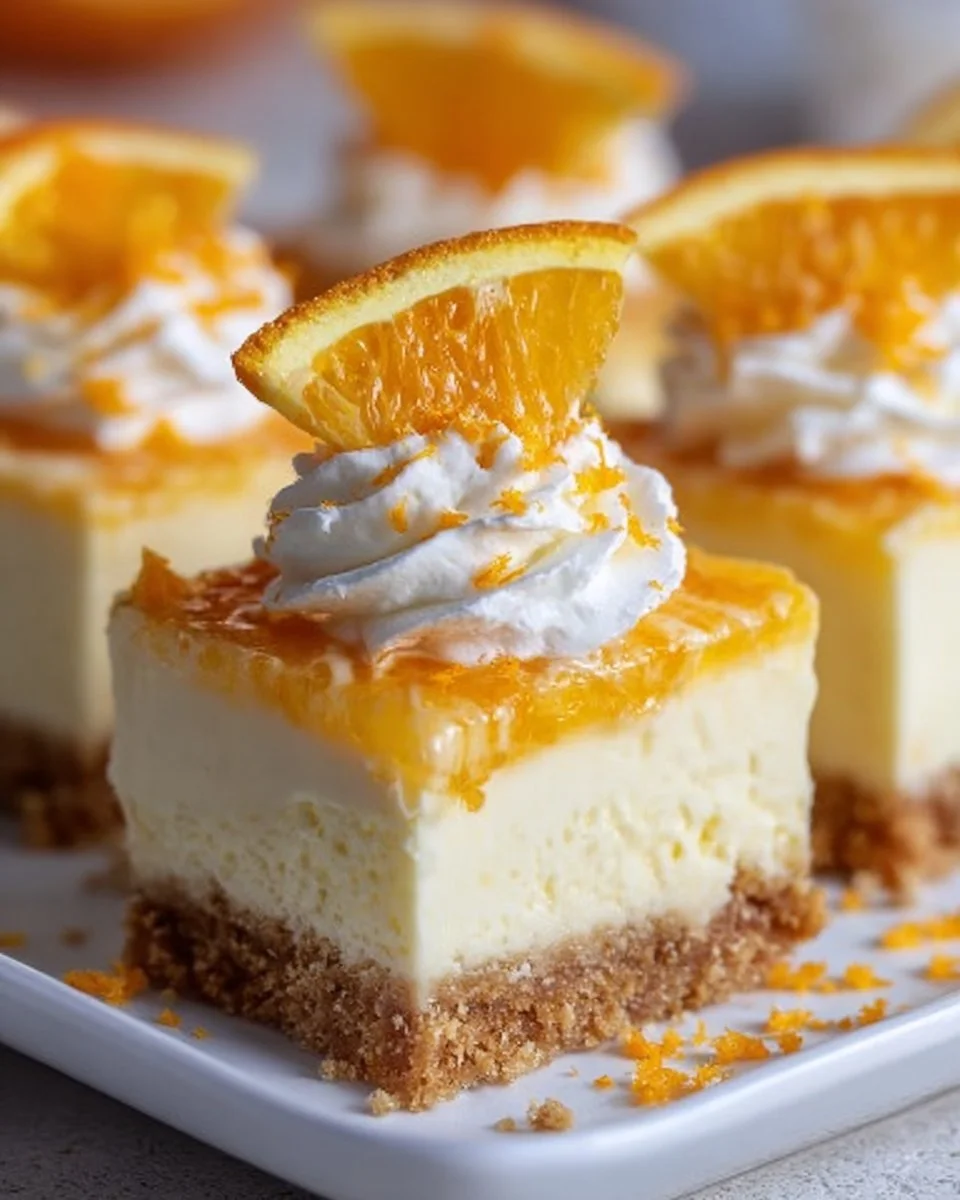 Delicious no bake orange creamsicle bars topped with a creamy orange layer.