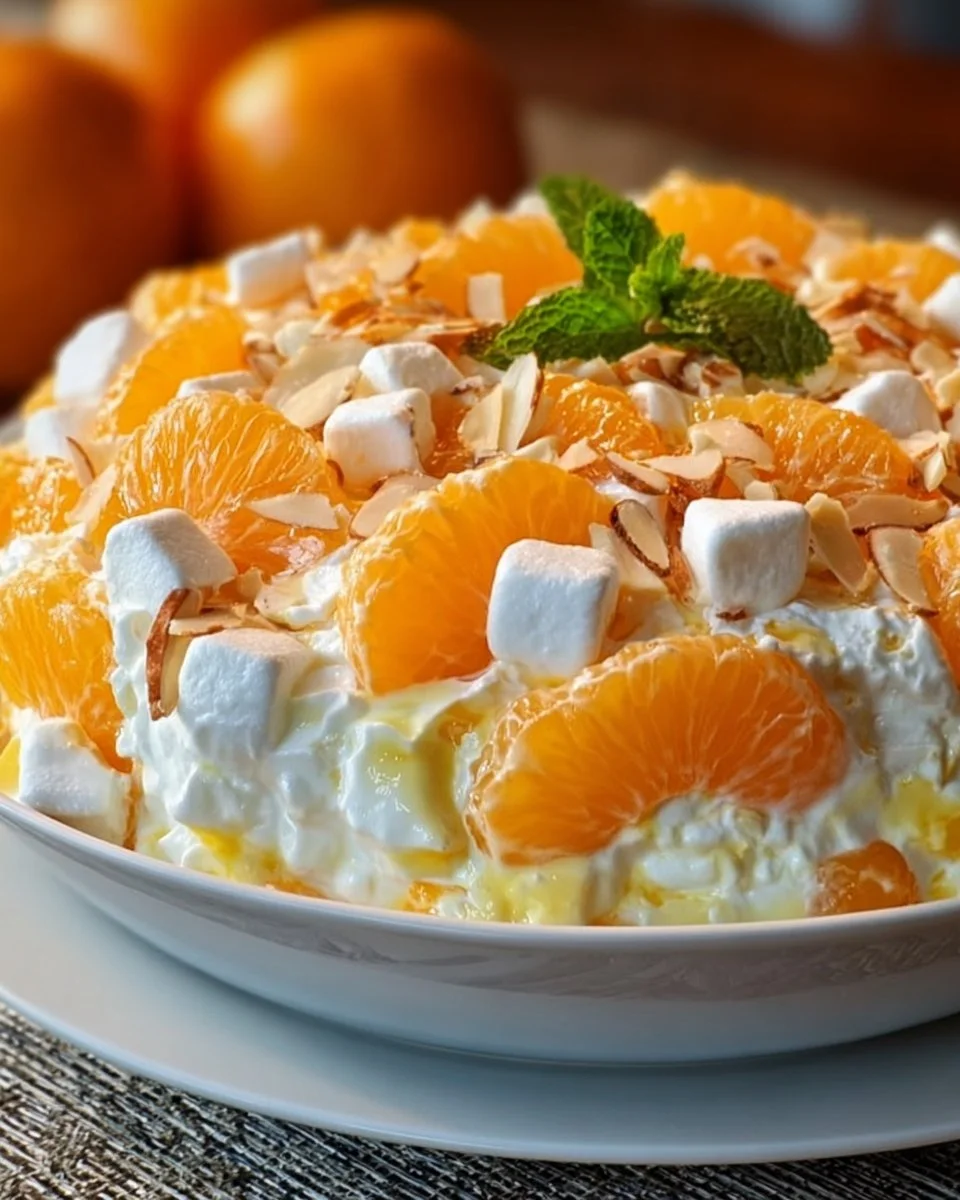 Orange Dreamsicle Salad featuring fresh fruits and creamy dressing