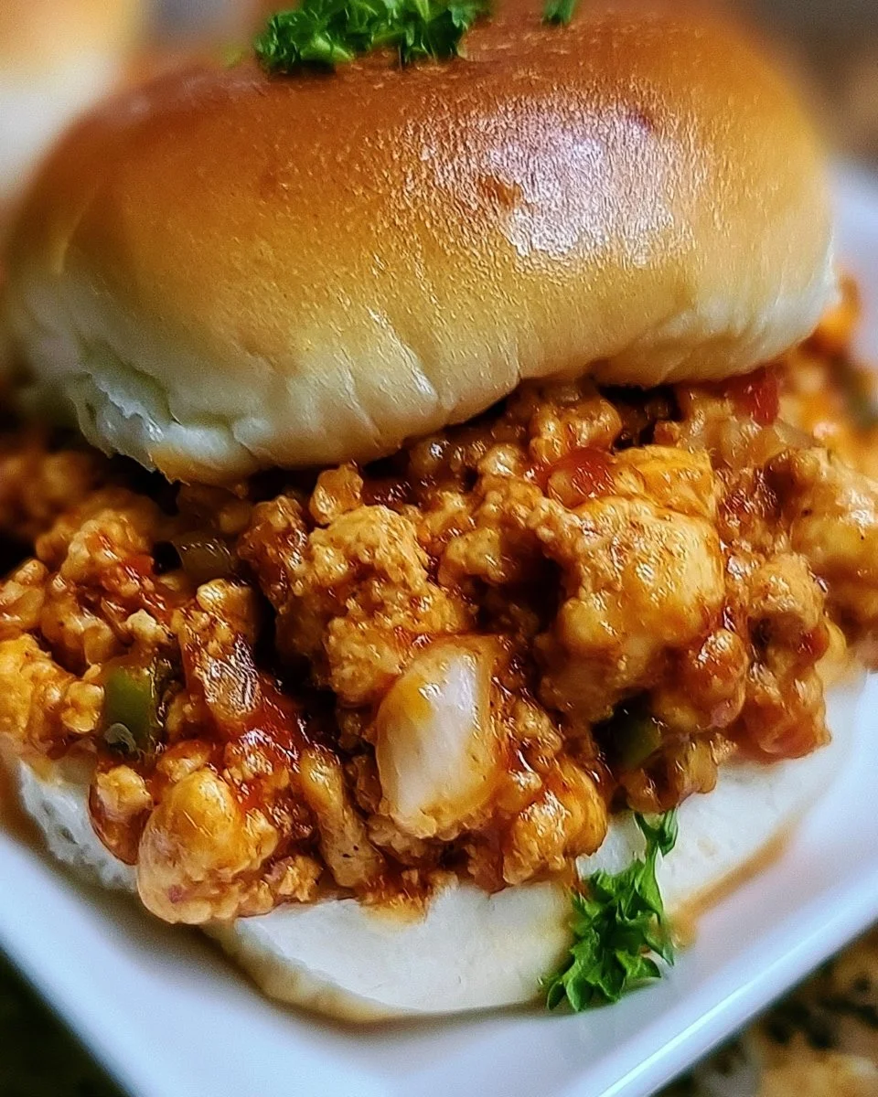 Delicious Cajun Chicken Sloppy Joes served with fresh ingredients
